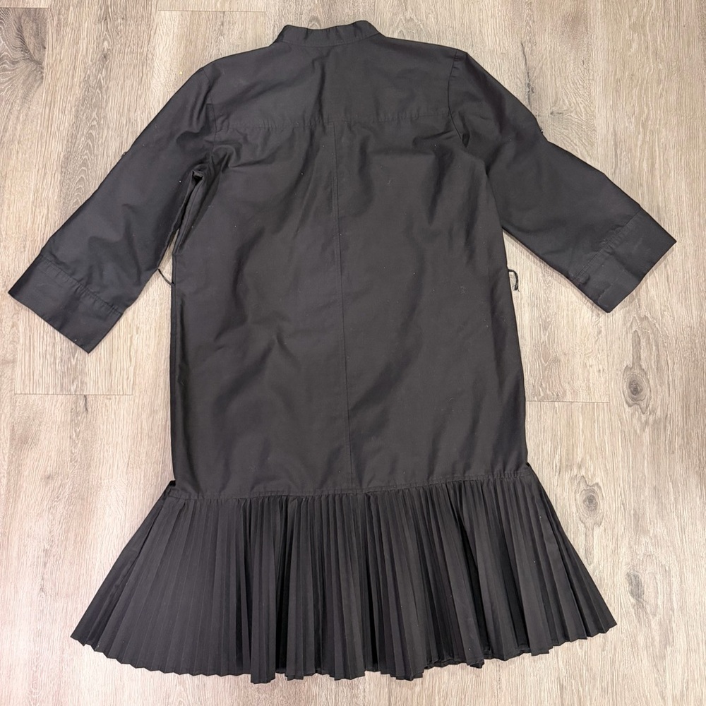 Banana Republic Black Pleated Hem Midi Shirt Dress - Picture 9 of 9
